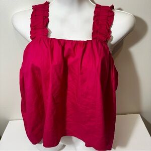 Freshman 1996 Hot Pink Ruffle Strap Top Summer